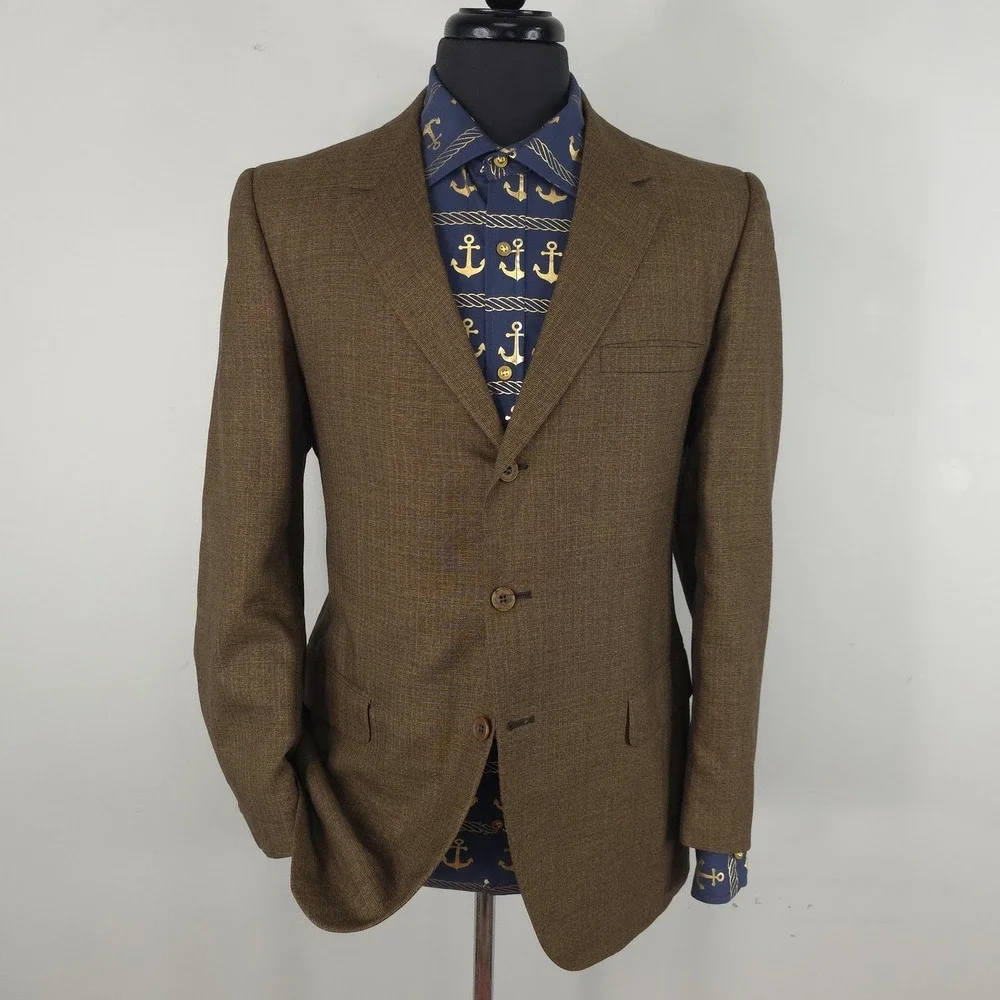 Vintage Towncraft Blazer Mens 42R Brown Check 3 Button Mod Ivy 60s Penneys‎